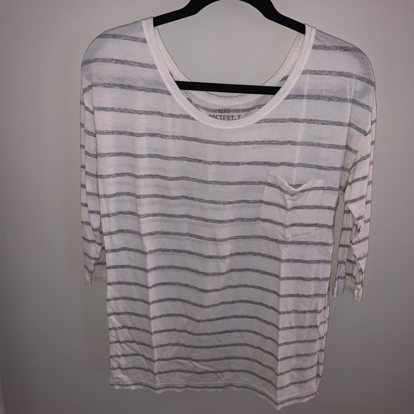 White and Gray striped top - Picture 1 of 2